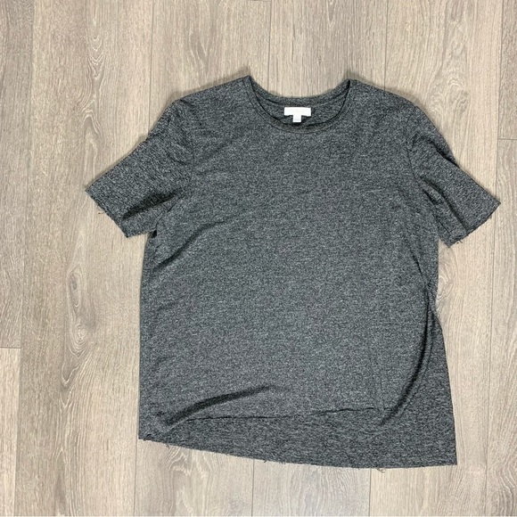 Aritzia Wilfred T-Shirt Heathered Asymmetrical Side Slit Short Sleeve Size XXS - Picture 6 of 13